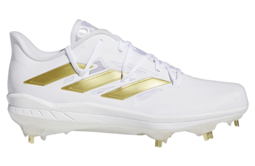 Adidas Adizero Afterburner 9 Cleats Cloud White / Gold Metallic