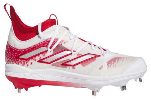 Adidas Adizero Afterburner 9 Nwv Cleats Team Power Red 2 / Silver Metallic