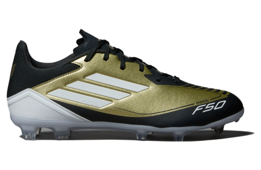 Adidas F50 League Messi FG/MG  soccer Gold Metallic / Cloud White