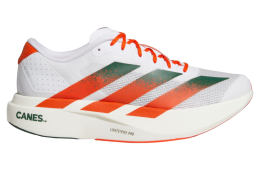 Adidas Miami Hurricanes Adizero Evo SL Cloud White / Dark Green