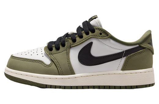 Air Jordan 1 Low GS Medium Olive / Summit White
