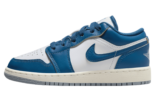 Air Jordan 1 Low SE GS White / Blue Grey / Industrial Blue