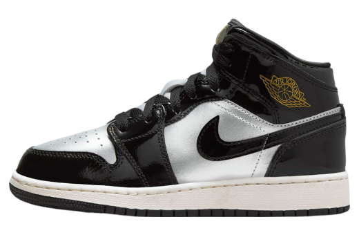 Air Jordan 1 Mid GS Black / Metallic Silver