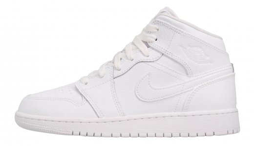 Air Jordan 1 Mid GS Triple White