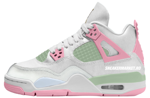 Air Jordan 4 GS White / Medium Soft Pink