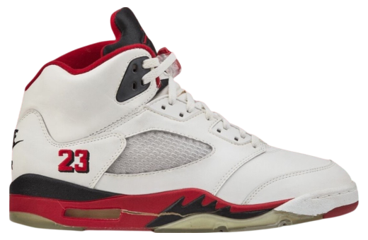 Air Jordan 5 Fire Red Black Tongue White / Fire Red