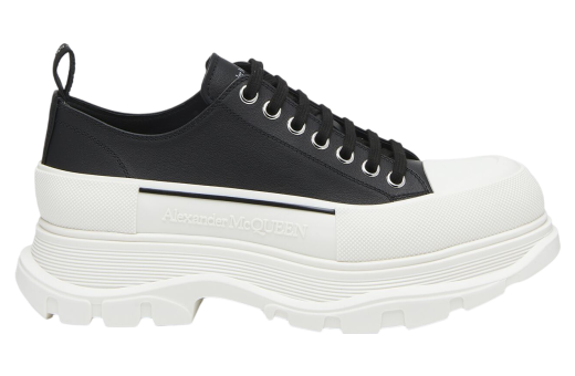 Alexander Mcqueen Tread Slick Lace Up Black / White / thick