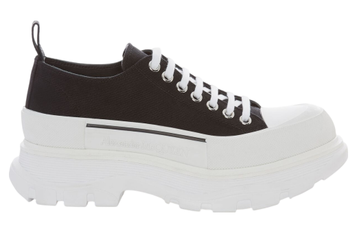 Alexander Mcqueen Tread Slick Lace Up Black / White with White Laces