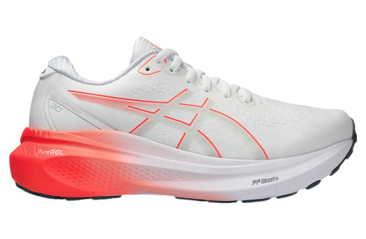 Asics Gel-Kayano 30 WMNS White / Sunrise Red