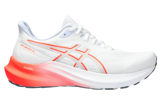 Asics GT-2000 12 White / Sunrise Red