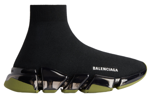 Balenciaga Speed 2.0 Full Clear Sole Recycled Knit Black / Khaki