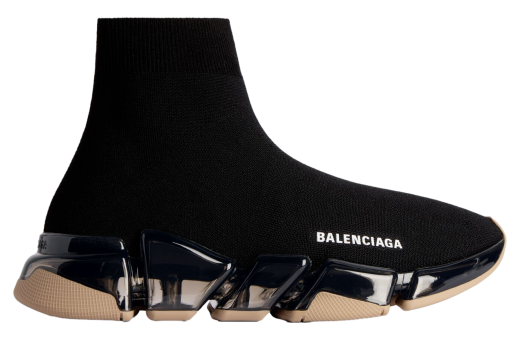 Balenciaga Speed 2.0 Full Clear Sole Recycled Knit WMNS Black / Beige