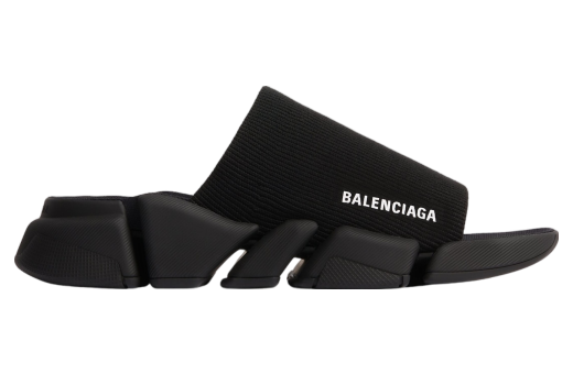 Balenciaga Speed 2.0 Recycled Knit Slide Sandal Black