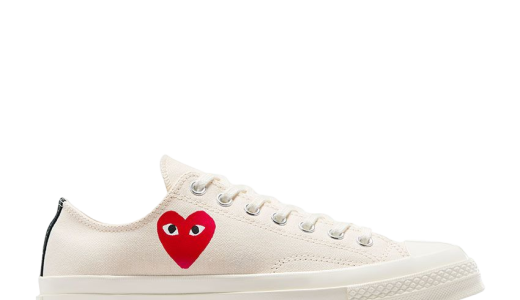 Converse X Comme des Garçons PLAY Chuck 70 OG Single Heart Low Top Milk