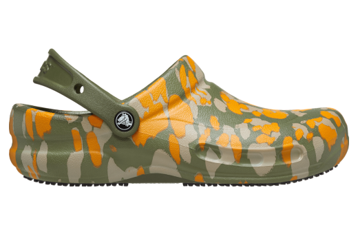 Crocs Bistro Graphic Slip Resistant Work Clog Army Green / Multi