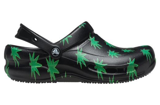 Crocs Bistro Graphic Slip Resistant Work Clog Black / Green