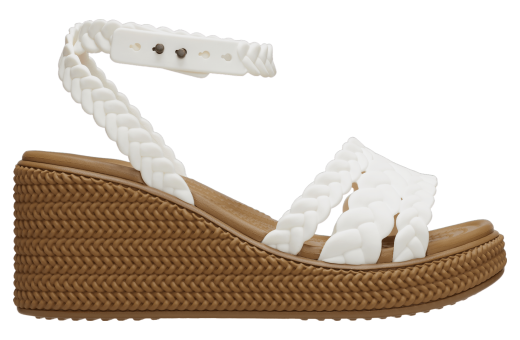 Crocs Brooklyn Woven Ankle Strap Wedge WMNS Chalk