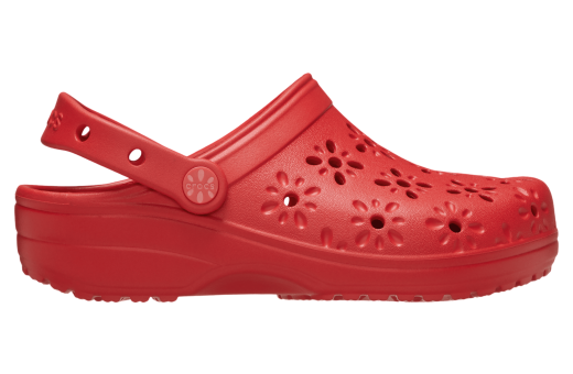 Crocs Classic Floral Cut-Out Clog Cherry Red