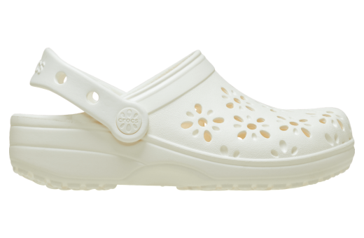 Crocs Classic Floral Cut-Out Clog GS Chalk