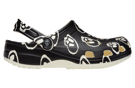 Crocs Classic Glow-in-The-Dark Skulls Clog Black