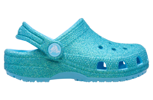 Crocs Classic Iridescent Glitter Clog GS Tinted Glass