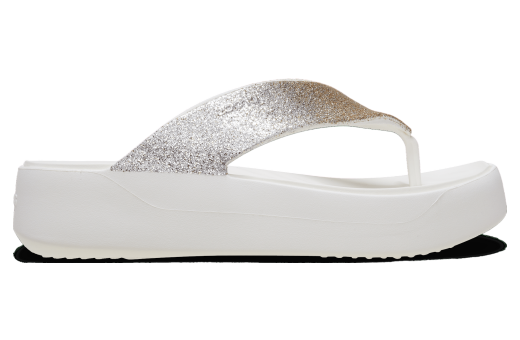 Crocs Getaway Chunky Glitter Platform Flip WMNS White