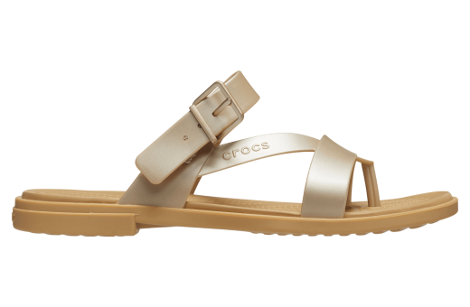 Crocs Tulum Metallic Toe Post Sandal WMNS Metallic Champagne