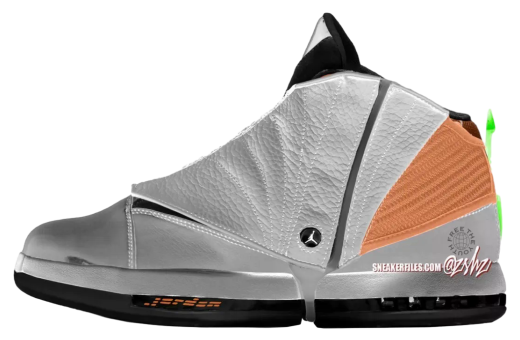 Free The Youth x Air Jordan 16 Metallic Silver / Picante Red