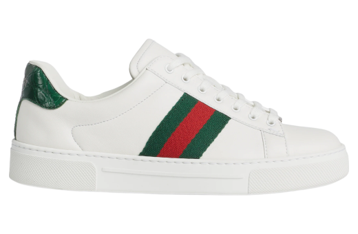 Gucci Ace With Web WMNS White Leather