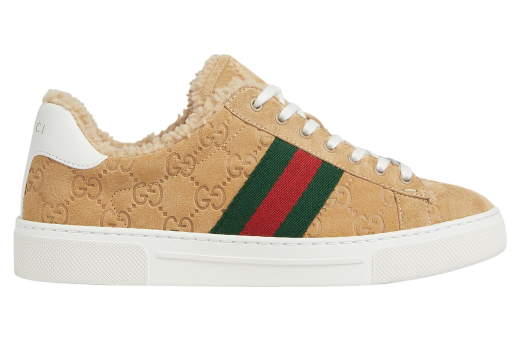 Gucci Ace WMNS Beige Gg Suede