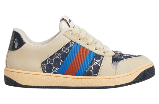 Gucci Screener WMNS Beige / Dark Blue Gg Crystal Denim