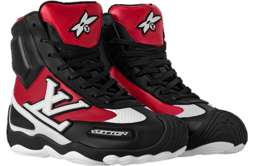 Louis Vuitton LV Footprint Racing High Top Red / White / Black