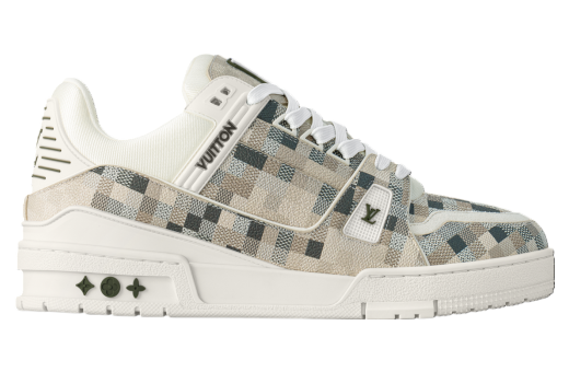 Louis Vuitton LV Trainer Beige with camouflage-style Damoflage pattern