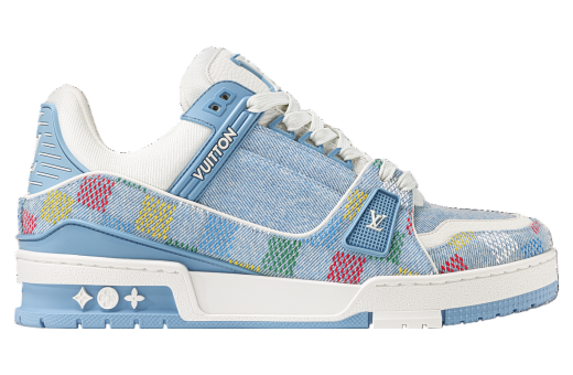 Louis Vuitton LV Trainer Blue with the Lvers Damier pattern