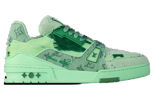 Louis Vuitton LV Trainer Green Monogram Denim