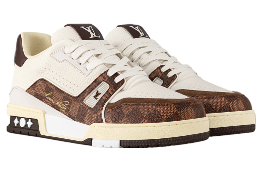 Louis Vuitton LV Trainer Mocha with #54 signature on the back