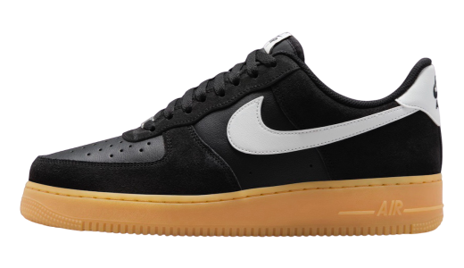 Nike Air Force 1 Low Black Suede Gum