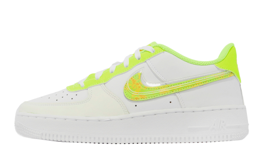 BUY Nike Air Force 1 Low GS Worldwide White Barely Volt