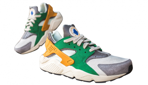 Nike huarache shop green and gold