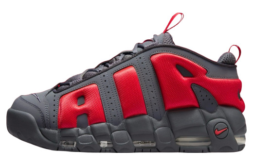 Nike Air More Uptempo Low Dark Grey / Light Crimson