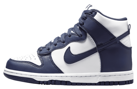 Nike Dunk High GS White / Midnight Navy