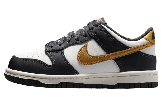 Nike Dunk Low GS White / Black / Metallic Gold