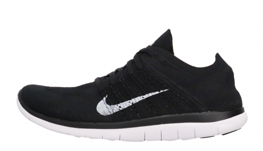 nike free 4.0 flyknit black and white