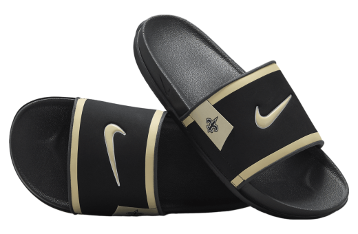 Nike Offcourt Slide (New Orleans Saints) Black / Dark Smoke Grey