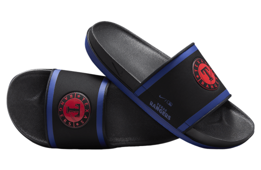 Nike Offcourt Slide (Texas Rangers) Black / Deep Royal Blue