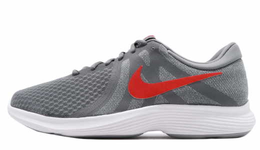 Nike Revolution 4 Cool Grey Habanero Red