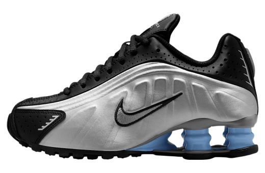 Nike Shox R4 GS Metallic Silver / Black Psychic Blue - Apr 2025