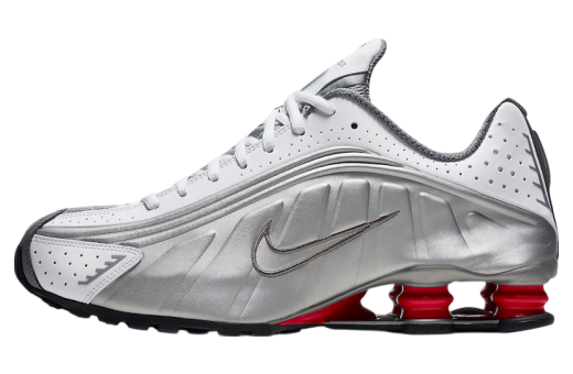 Nike Shox R4 Metallic Silver Comet Red