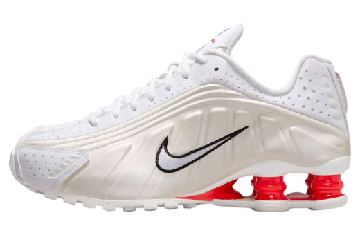 ★NIKE Shox R4 White Bright Crimson★ Nike Shox R4 (White/ Bright Crimson/ Metallic Silver
