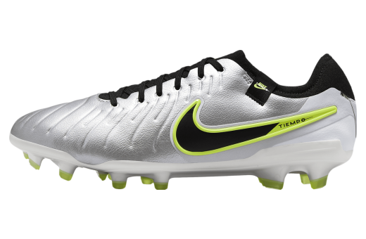 Nike Tiempo Legend 10 Pro Low FG Metallic Silver / Volt